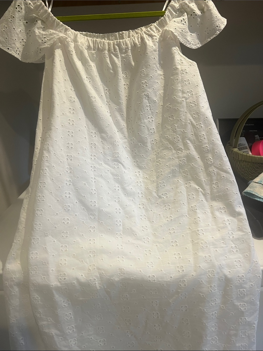 J.Crew Women’s White Eyelet Off-Shoulder Dress